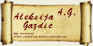 Aleksija Gazdić vizit kartica